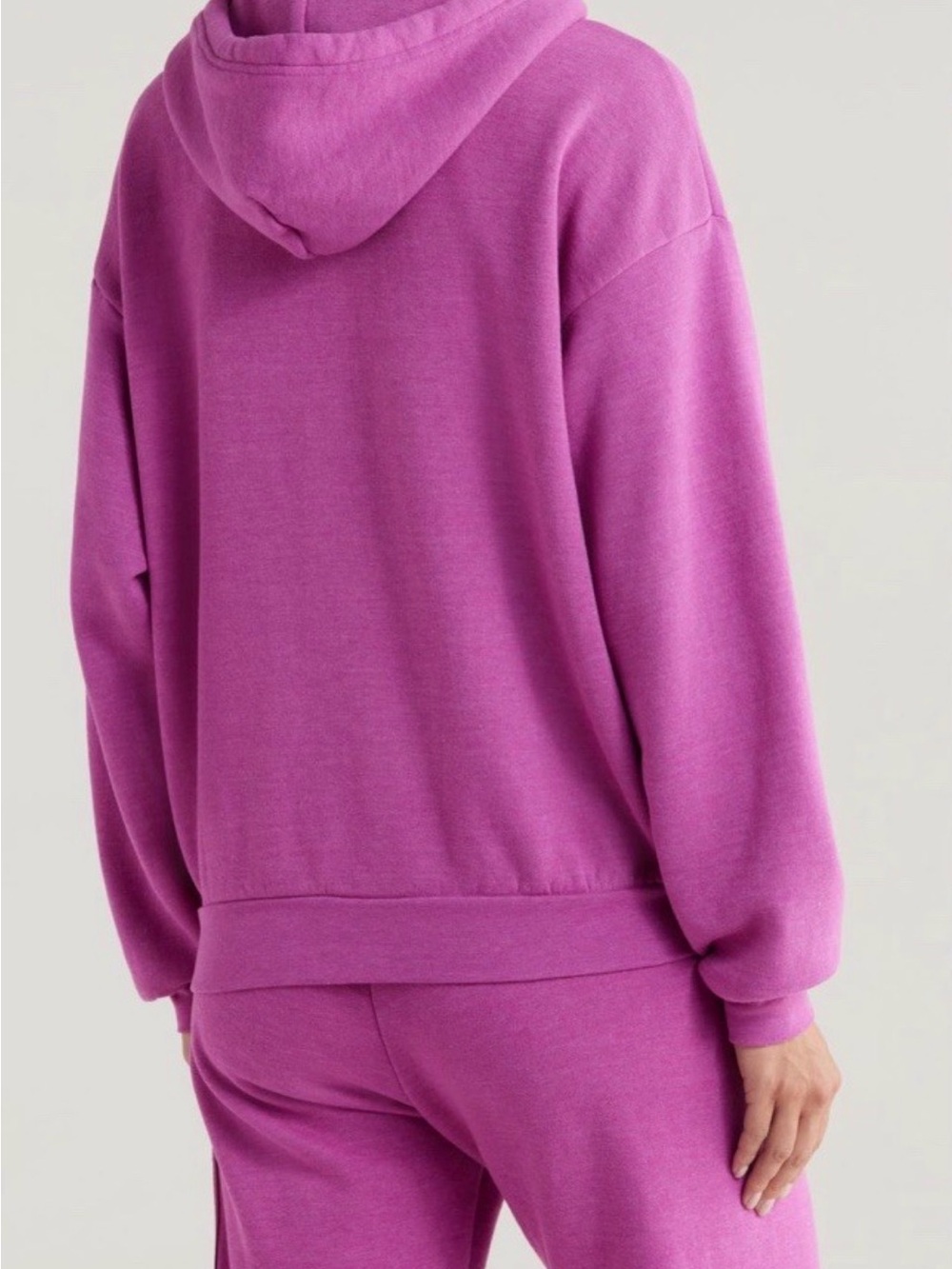 Aviator Nation Magenta Zip Hoodie with Rainbow Chest Stripes - Picture 5 of 6